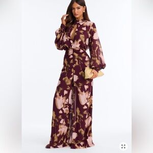 Palazzo Wide leg Floral Print Jumpsuit